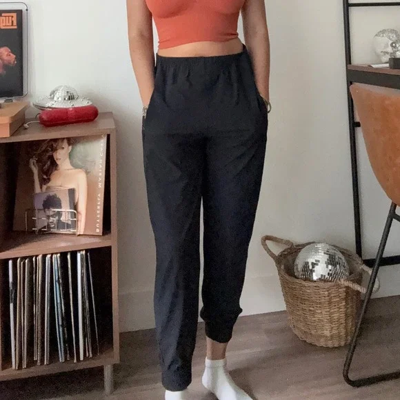 Athleta Jogger Pants Women's Medium Black Athleisure Lounge Active Zipper - Picture 2 of 9